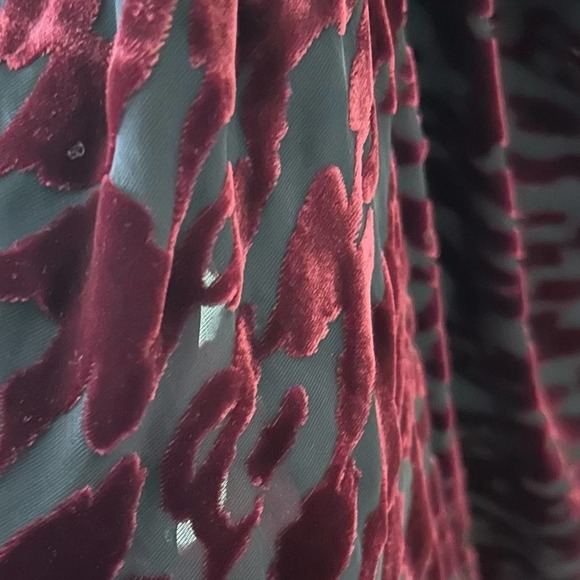 Zara Draped wine velvet mesh dress nwt women’s size XS - Picture 4 of 15